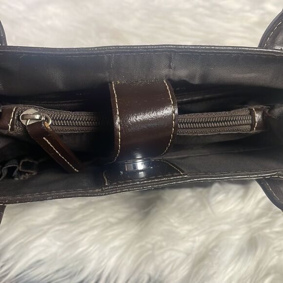 Wilson Leather Satchel Purse, Dark Brown Leather - Picture 9 of 12